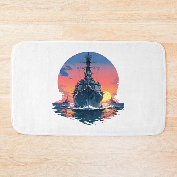 Item preview, Modern Navy Warship at Full Speed – Sunset Power View designed and sold by Windy-market.