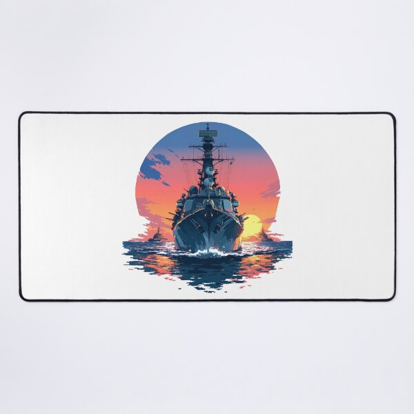Item preview, Modern Navy Warship at Full Speed – Sunset Power View designed and sold by Windy-market.
