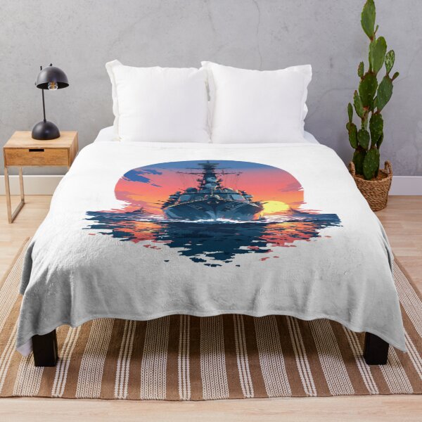 Item preview, Modern Navy Warship at Full Speed – Sunset Power View designed and sold by Windy-market.