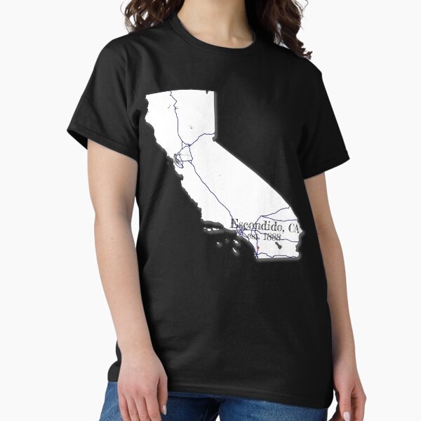 Vista previa del artículo con la obra «Escondido, CA [Blanco]», diseñado y vendido por PhilbonianDezin.