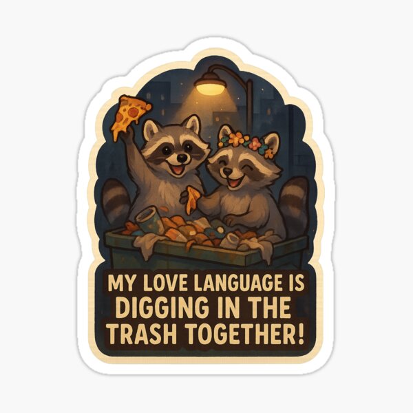 Item preview, Raccoons “My love language is digging in the trash together!” designed and sold by gorff.