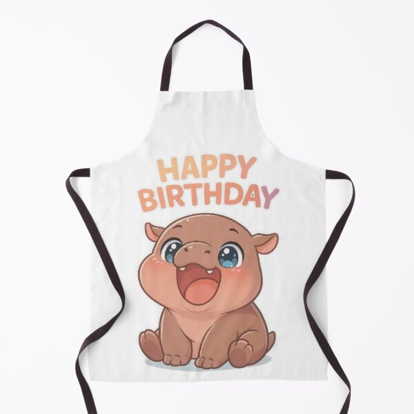 Item preview, Birthday Hippo with Wide Grin – Chibi Style designed and sold by The-Onyxx.