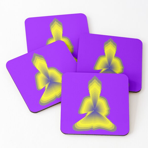 Item preview, budda, light energy, silhouette in yoga pose with a modern graphic echo effect minimalist spiritual design designed and sold by rikyfreestyle.
