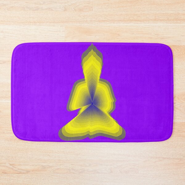Item preview, budda, light energy, silhouette in yoga pose with a modern graphic echo effect minimalist spiritual design designed and sold by rikyfreestyle.