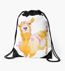 Agathe la chèvre - Agathe the Goat by CesPtitsPigments Drawstring Bag
