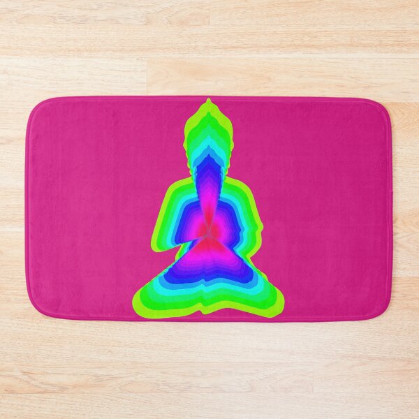Item preview, budda, light energy, silhouette in yoga pose with a modern graphic echo effect minimalist spiritual design designed and sold by rikyfreestyle.