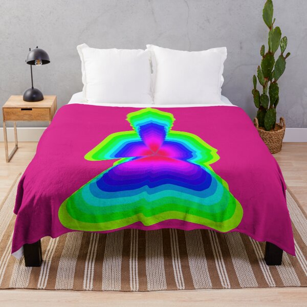 Item preview, budda, light energy, silhouette in yoga pose with a modern graphic echo effect minimalist spiritual design designed and sold by rikyfreestyle.