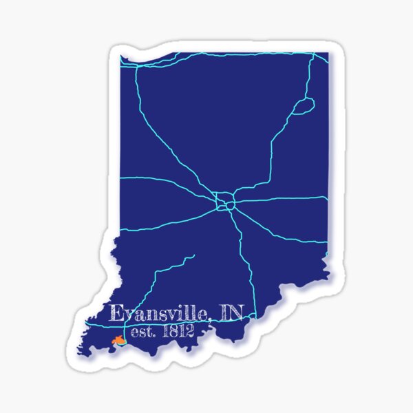 Item preview, Evansville, IN [Blue] designed and sold by PhilbonianDezin.