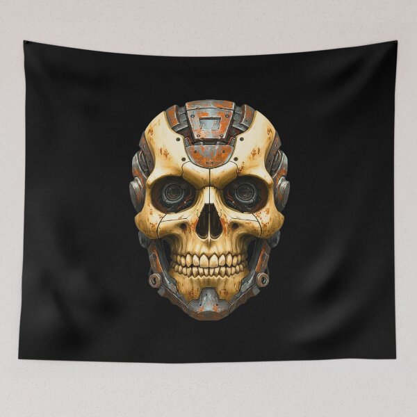 Item preview, Rusty Robotic Skull – Industrial Post-Apocalyptic Art designed and sold by TheSkullRoom.