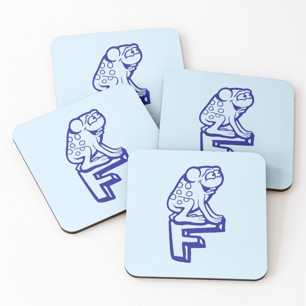 Item preview, Big Letter F Frog First Name Sitting Happy Smile designed and sold by shirt-o-mat.