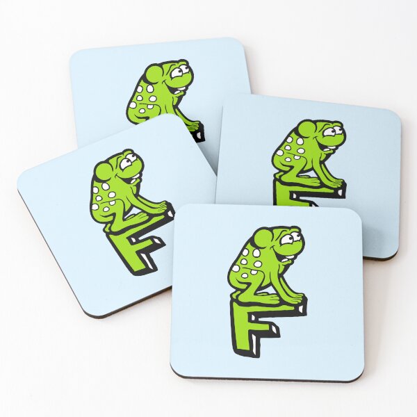 Item preview, Big Letter F Frog First Name Sitting Happy Smile designed and sold by shirt-o-mat.