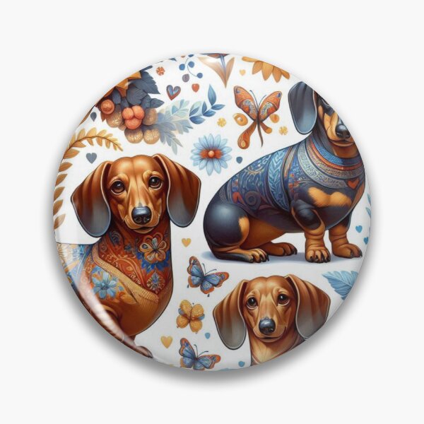 Item preview, Whimsical Floral Dachshunds Dogs designed and sold by Wags & Tails.