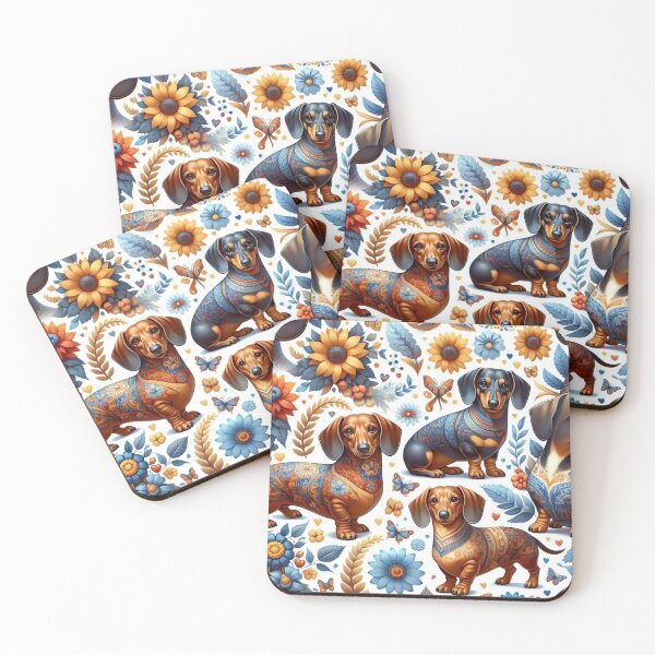 Item preview, Whimsical Floral Dachshunds Dogs designed and sold by Wags & Tails.