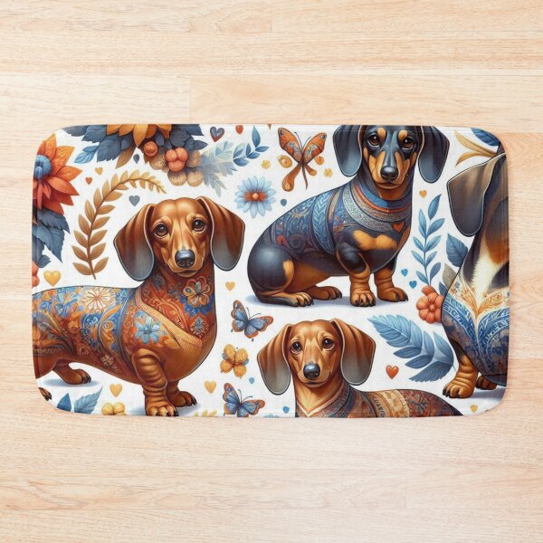 Item preview, Whimsical Floral Dachshunds Dogs designed and sold by Wags & Tails.