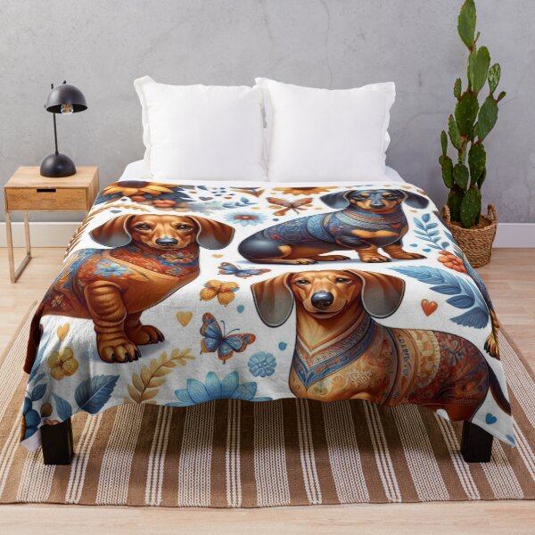 Item preview, Whimsical Floral Dachshunds Dogs designed and sold by Wags & Tails.