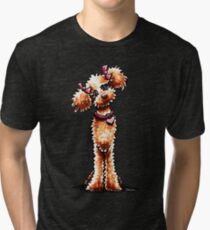 Girly Apricot Poodle Tri-blend T-Shirt