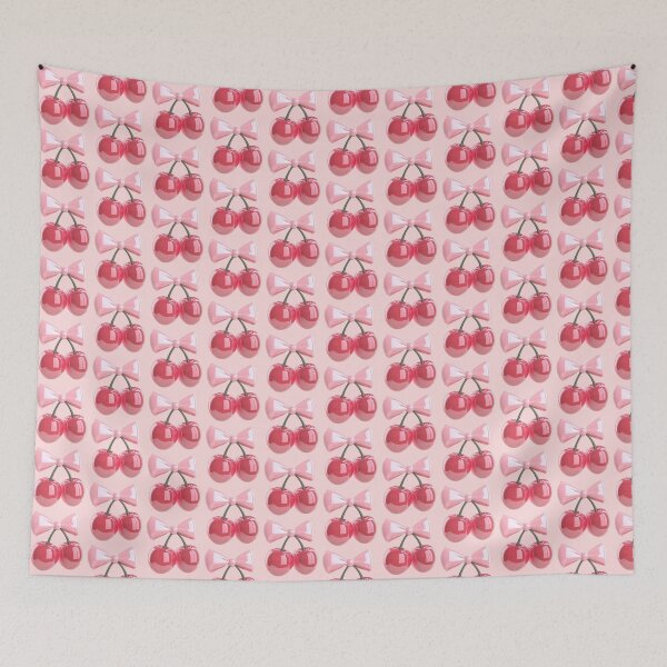 Item preview, Coquette Cherries With Pink Bow designed and sold by claireelysek.