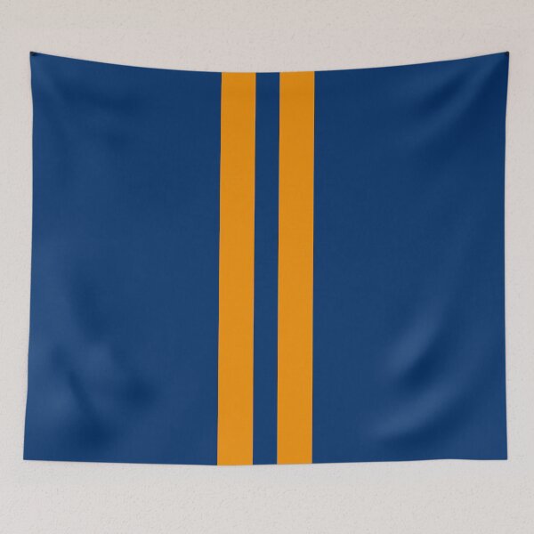 Item preview, Dual Racing Stripes - Large Gap (Orange - Guardsmans Blue Background) designed and sold by Racing Stripes Only.