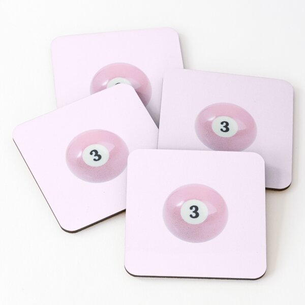 Item preview, Pink Number 3 Pool Ball designed and sold by claireelysek.