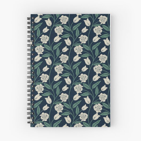Item preview, Lily Whispers - Cottagecore Vine in Navy & Cream designed and sold by kalaauniverse_art_studio.