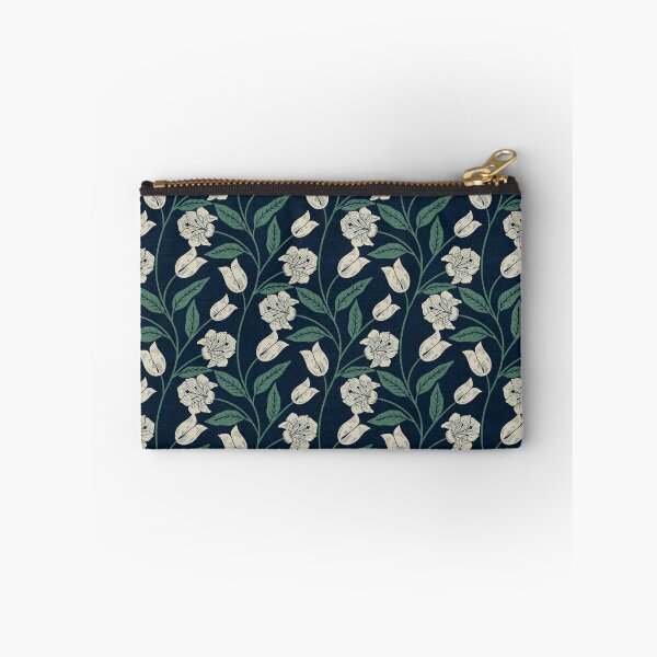 Item preview, Lily Whispers - Cottagecore Vine in Navy & Cream designed and sold by kalaauniverse_art_studio.
