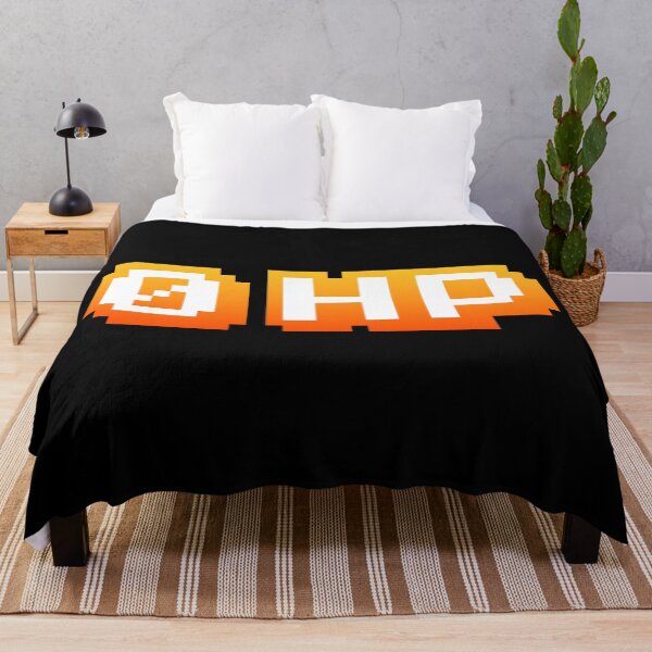 Item preview, 0 HP, Gaming Memes in Hot Orange Pixel Typography designed and sold by Memes N Lore .