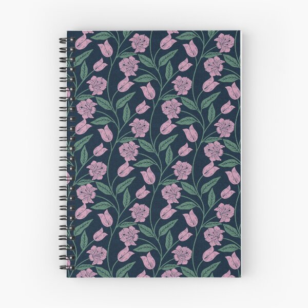 Item preview, Lily Whispers - Cottagecore Vine in Navy & Pink designed and sold by kalaauniverse_art_studio.