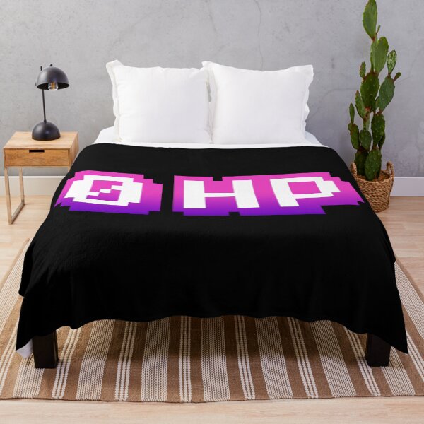 Item preview, 0 HP, Gaming Memes in Dark Pink Pixel Typography designed and sold by Memes N Lore .