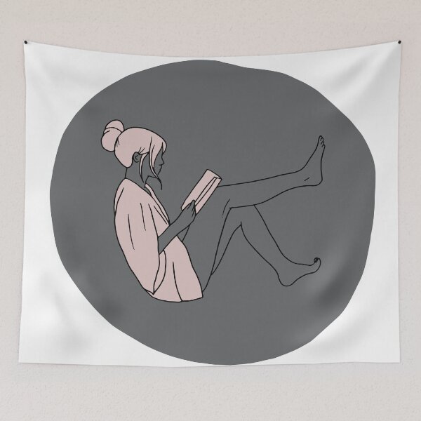 Item preview, Floating in Fiction: Minimalist Reading Girl designed and sold by Obsessities.