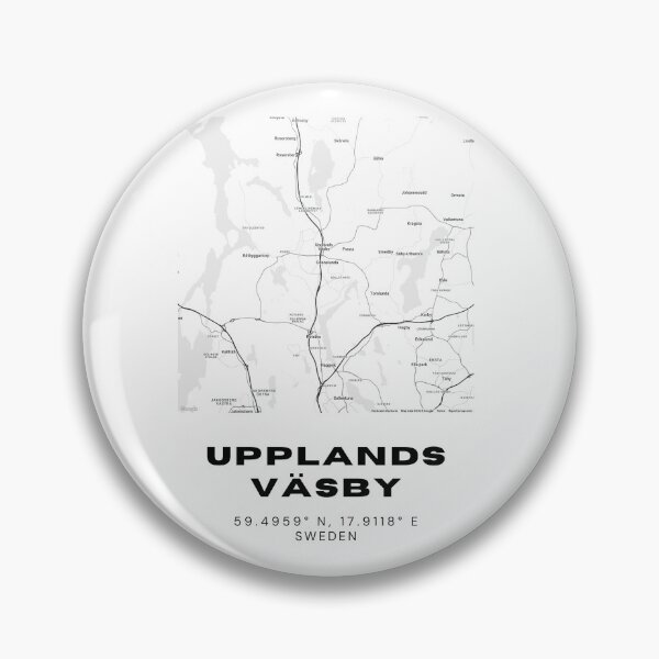 Item preview, Minimalist Upplands Väsby Map – Black & White Stockholm Suburb Print designed and sold by RM-Journey.