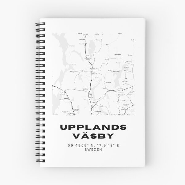 Item preview, Minimalist Upplands Väsby Map – Black & White Stockholm Suburb Print designed and sold by RM-Journey.