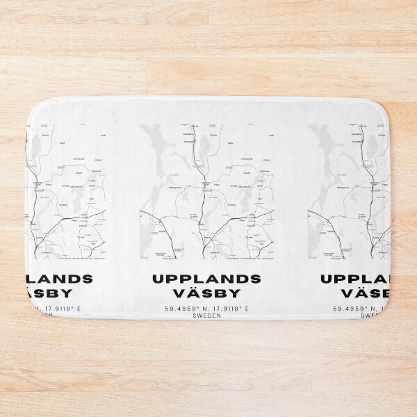 Item preview, Minimalist Upplands Väsby Map – Black & White Stockholm Suburb Print designed and sold by RM-Journey.
