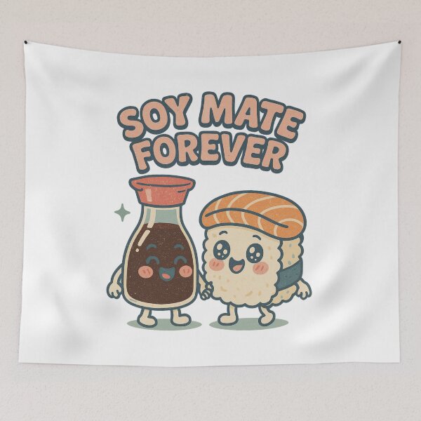 Item preview, Soy Mate Forever Cute Sushi & Sauce Design designed and sold by JerdbordinShop.