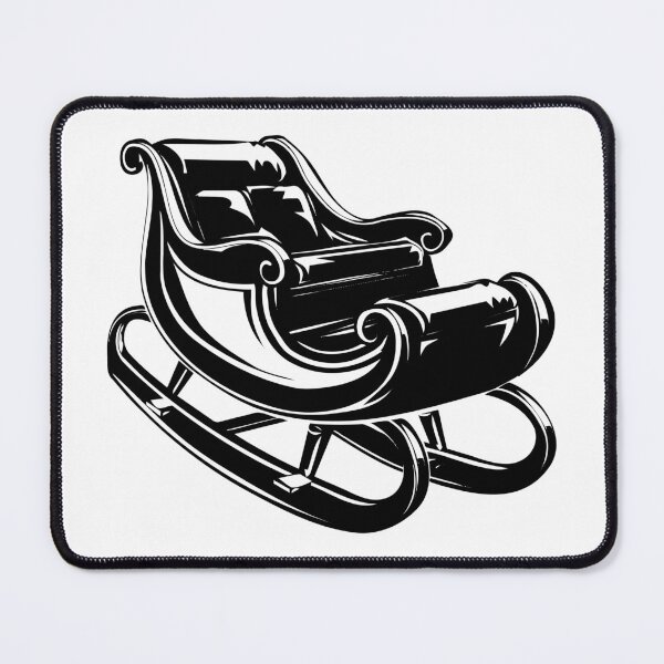 Item preview, Empty Santa Sleigh – Vintage Black and White Christmas Illustration designed and sold by inkoutninja.