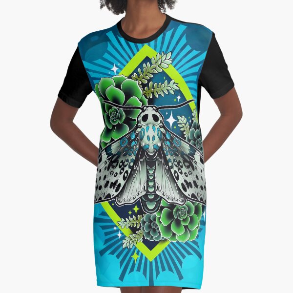 Leopard Moth Graphic T-Shirt Dress
