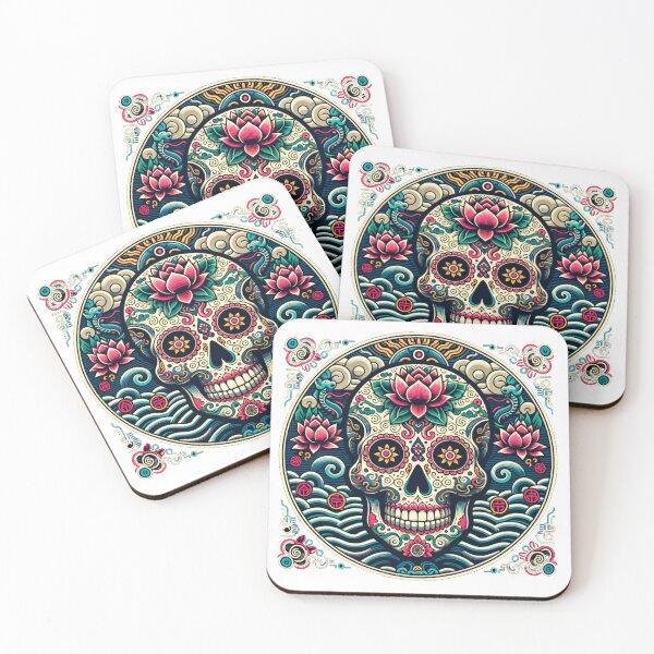 Item preview, Asian Lotus Blossom Sugar Skull designed and sold by Sugar Skull Shop.