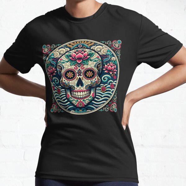 Item preview, Asian Lotus Blossom Sugar Skull designed and sold by Sugar Skull Shop.