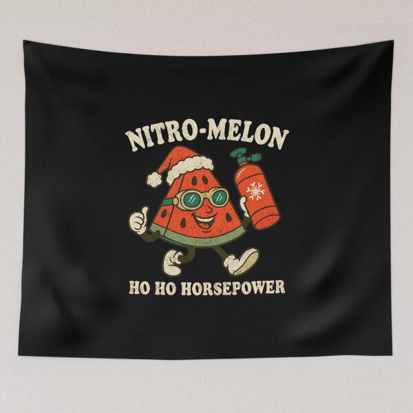 Item preview, Nitro Melon Funny Christmas Racing Ho Ho Horsepower Drag Racing designed and sold by CarantinedChaos.