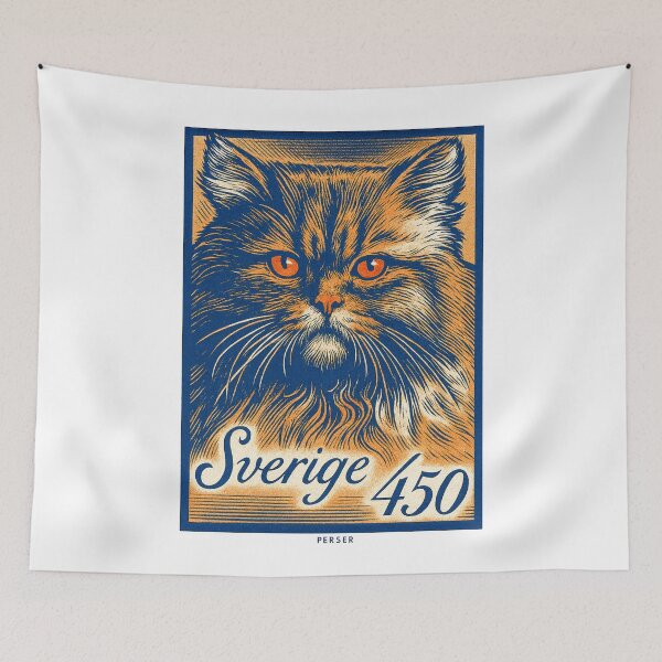 Item preview, Sweden Persian Cat Stamp Poster designed and sold by retrographics.