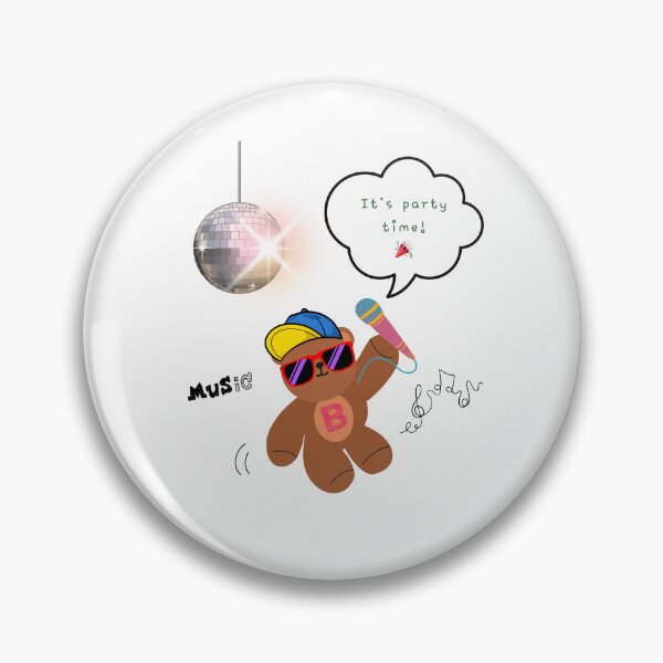 Item preview, It’s Party Time – Mono Bear Singing Vibes ( White / Transparent ) designed and sold by mintmono-studio.