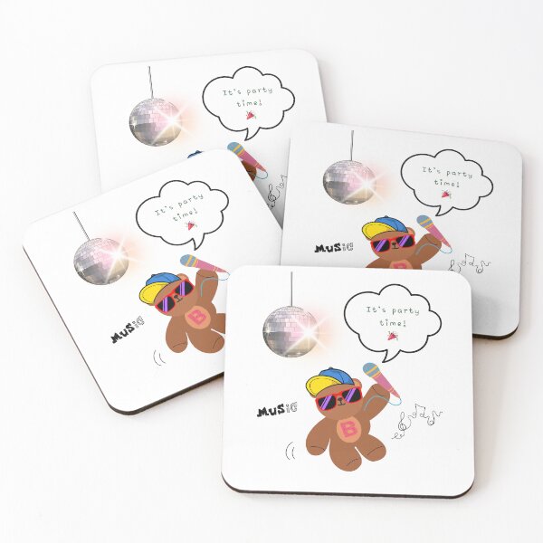 Item preview, It’s Party Time – Mono Bear Singing Vibes ( White / Transparent ) designed and sold by mintmono-studio.
