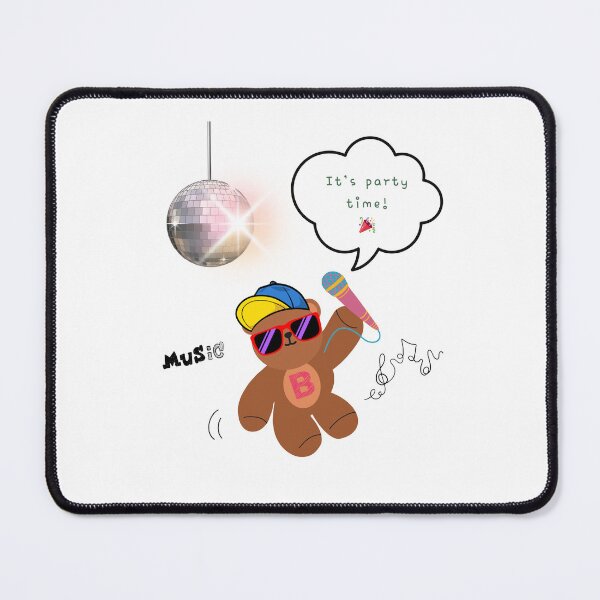 Item preview, It’s Party Time – Mono Bear Singing Vibes ( White / Transparent ) designed and sold by mintmono-studio.