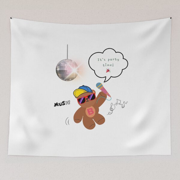Item preview, It’s Party Time – Mono Bear Singing Vibes ( White / Transparent ) designed and sold by mintmono-studio.