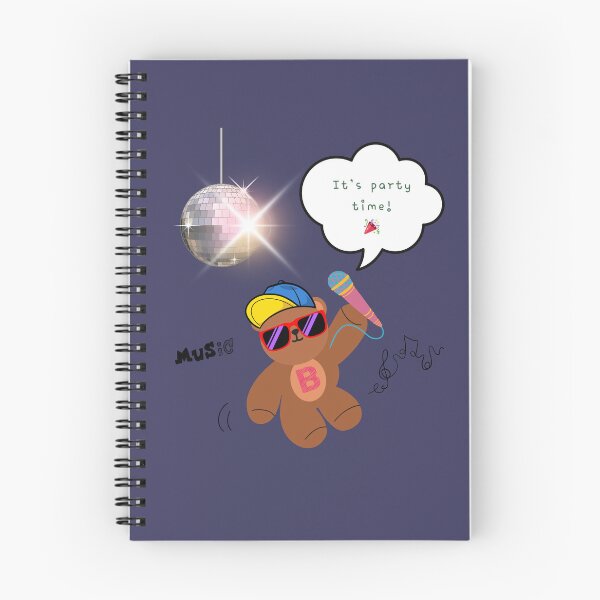 Item preview, Copy of It’s Party Time – Mono Bear Singing Vibes ( Navy Background ) designed and sold by mintmono-studio.