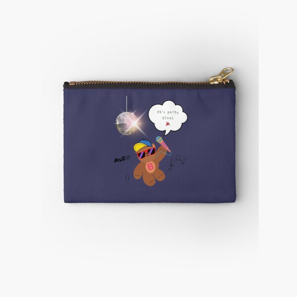 Item preview, Copy of It’s Party Time – Mono Bear Singing Vibes ( Navy Background ) designed and sold by mintmono-studio.