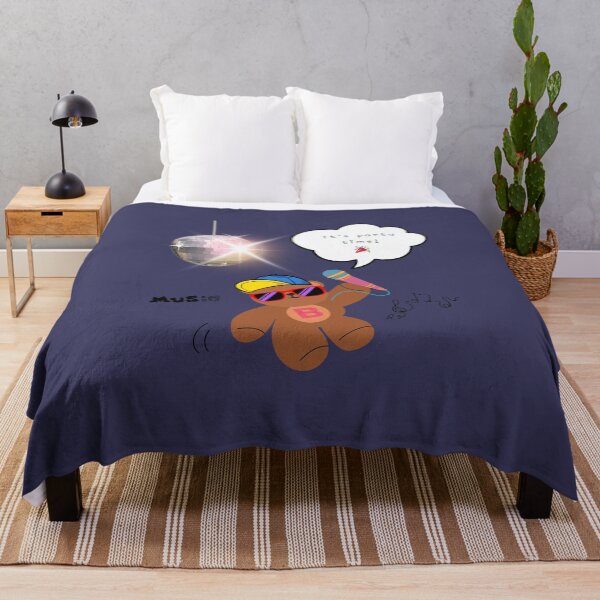 Item preview, Copy of It’s Party Time – Mono Bear Singing Vibes ( Navy Background ) designed and sold by mintmono-studio.