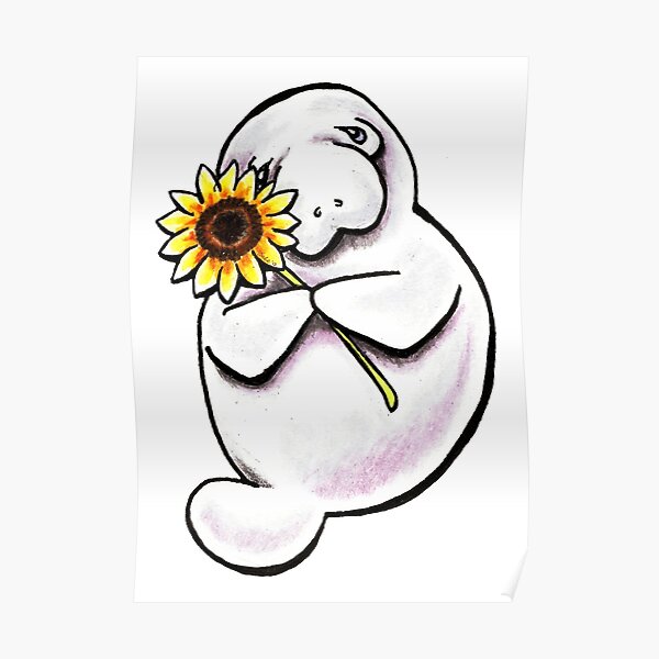 Sunny Manatee Poster