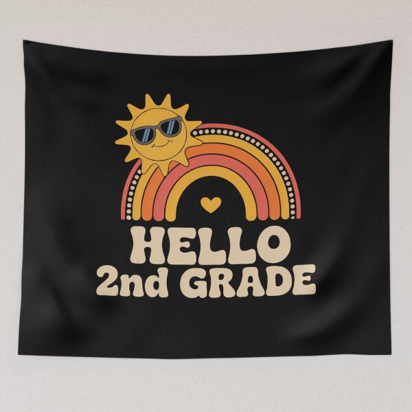 Item preview, Rainbow Hello 2nd Grade Back To School Teacher Student designed and sold by brynatshop.