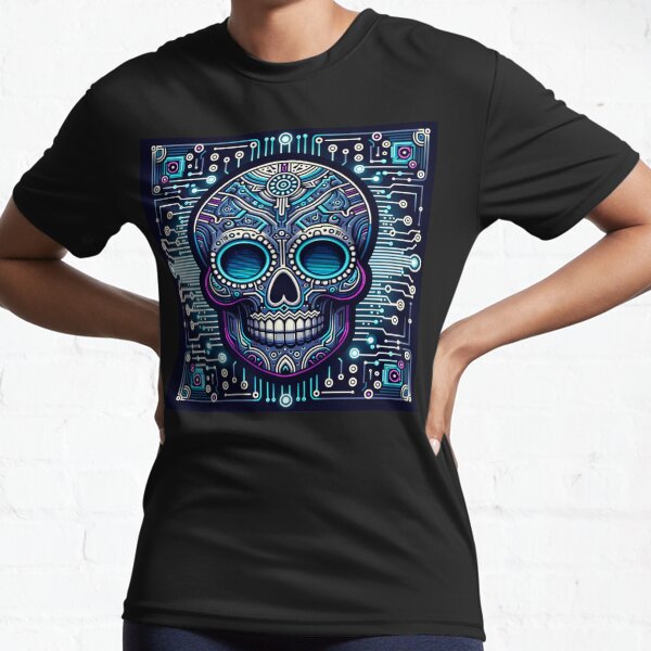Item preview, Calavera de azúcar con temática tecnológica designed and sold by Sugar Skull Shop.