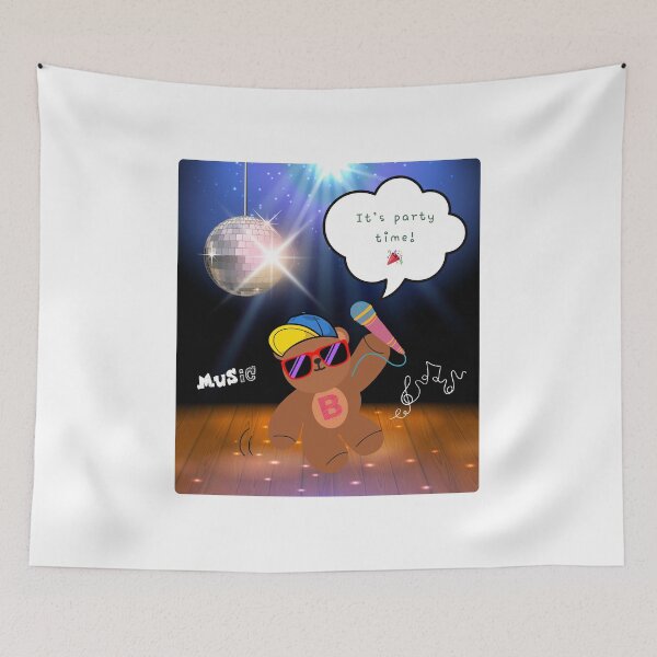 Item preview, It’s Party Time – Mono Bear Singing Vibes ( Stage Background ) designed and sold by mintmono-studio.